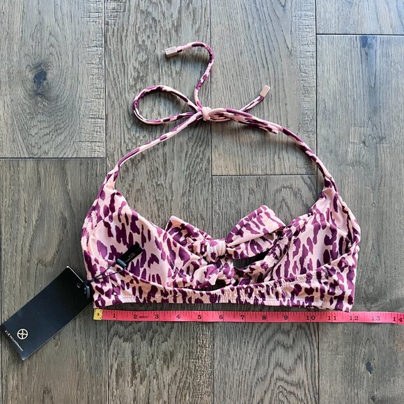 ViX Swimwear Bali Middle Loop Bikini Top Burgundy Leopard Print NWT Size S - Picture 7 of 8